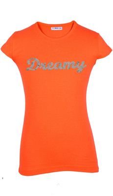 

Lil Orchids Girls Casual Cotton Top(Orange, Pack of 1, Coral