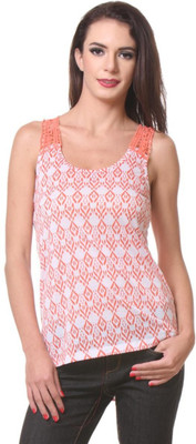 

Kotty Casual Sleeveless Printed Women's Pink Top