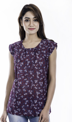 Amadore Casual Short Sleeve Floral Print Women Multicolor Top