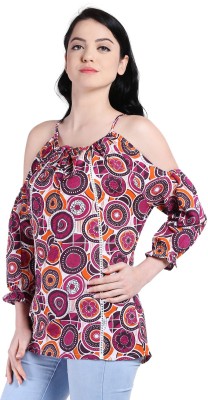 Style Quotient By Noi Casual 3/4 Sleeve Printed Women Red Top
