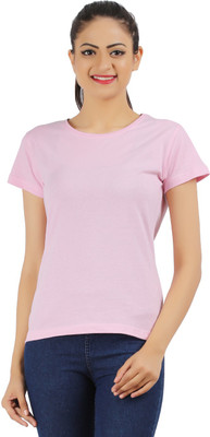 

Ap'pulse Casual Regular Sleeve Solid Women's Pink Top, Light pink