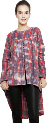 

I Am For You Casual Cap Sleeve Checkered Women's Multicolor Top