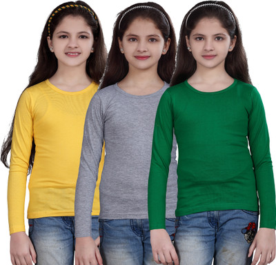 63% OFF on Sini Mini Casual Cotton Blend Top(Multicolor, Pack of 3)
