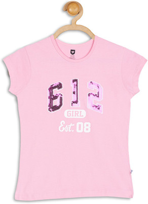 

612 League Girls Casual Cotton Top(Pink, Pack of 1, Light pink