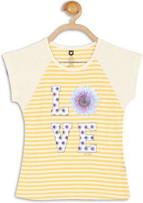 

612 League Girls Casual Cotton Top(Yellow, Pack of 1, Mango yellow