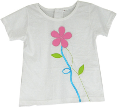 

SSMITN Girls Casual Cotton Top(White, Pack of 1