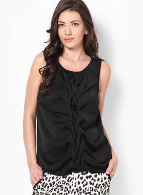 

Vero Moda Casual Sleeveless Solid Women's Black Top