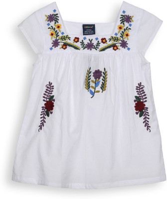 

Lilliput Girls Casual Cotton Top(White, Pack of 1