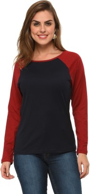 Frenchtrendz Casual Full Sleeve Solid Women Dark Blue, Maroon Top