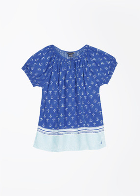 

Nautica Girls Casual Peplum Top(Blue, 424