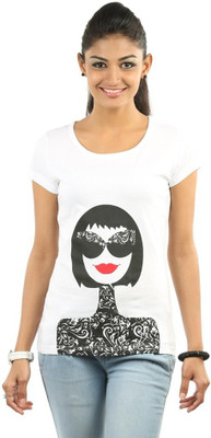 

Espresso Casual Short Sleeve Printed Women's White Top