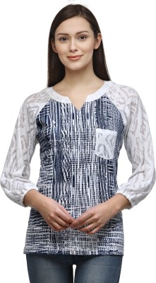 Tunic Nation Casual Regular Sleeve Printed Women Multicolor Top