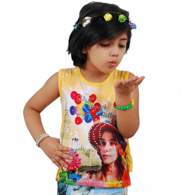 

Pari & Prince Girls Casual Cotton Top(Yellow, Pack of 1