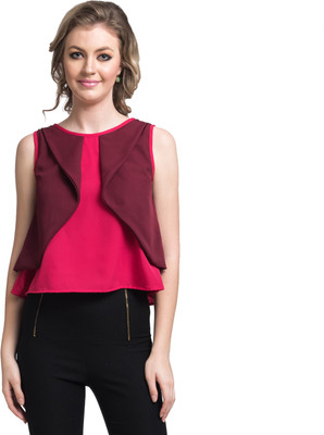 

Uptownie Lite Party Sleeveless Solid Women' Maroon Top