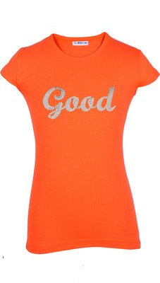 

Lil Orchids Girls Casual Cotton Top(Orange, Pack of 1, Coral