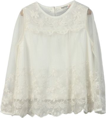 

Beebay Girls Party Polyester Top(White, Pack of 1)