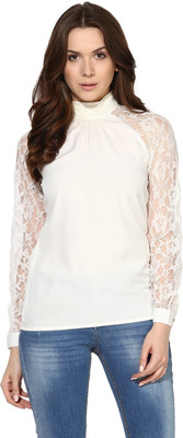 HARPA Formal Full Sleeve Solid Women White Top