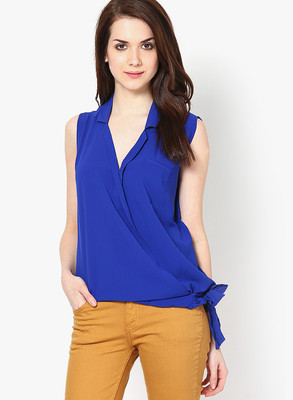 

Only Casual Sleeveless Solid Women's Blue Top, Clematis blue