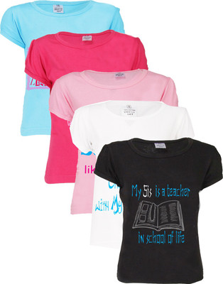 

Gkidz Casual Cotton Top(Multicolor, Pack of 5, White