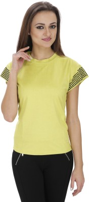 Svt Ada Collections Casual Short Sleeve Solid Women Green Top