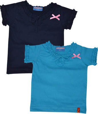 

Clever Casual Cotton Top(Dark Blue, Pack of 2, Light blue & dark blue