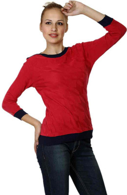 

Miss Grace Casual 3/4th Sleeve Solid Women's Pink Top, D.pink
