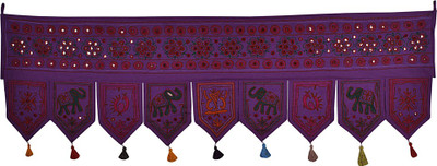 

Lal Haveli Jaipuri Handmade Mirror Work Embroidered Cotton Door Valance Hanging Toran(Cotton Febric)