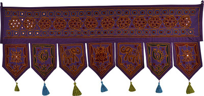 

Lal Haveli Traditional Embroidery And Mirror Work Cotton Door Valance Hanging Toran(Cotton Febric)