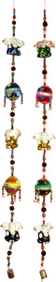 

Lal Haveli Wall Decor Peacock Bell String Door Hanging Toran(Metal)