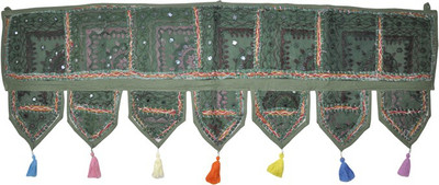 

Lal Haveli Ethnic Handmade Patchwork With Embroidered Mirror Work Door Hanging Toran(Cotton)