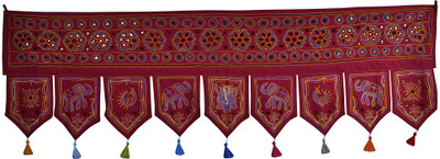 

Lal Haveli Home Décor Embroidered Cotton Door Hanging Toran(Cotton Febric)