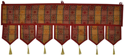 

Lal Haveli Ethnic Rajasthani Beautiful Handmade Checkered Door Hanging Toran(Silk)