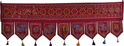 

Lal Haveli Modern Handmade Cotton Bandhanwar Home Décor Door Valance Hanging Toran(Cotton Febric)