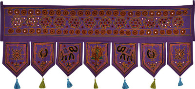 

Lal Haveli Handmade Embroidery Design Mirror Work Cotton Door Valance Decorative Toran(Cotton Febric)