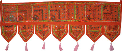 

Lal Haveli Ethnic Beautiful Handmade Embroidery With Mirror Work Tapestry Toran(Cotton)