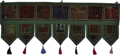 

Lal Haveli Ethnic Rajasthani Beautiful Handmade Khambadiya Cotton Door Valance Toran(Cotton)