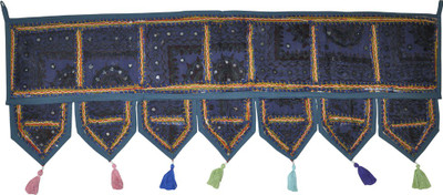 

Lal Haveli Ethnic Handmade Mirror Embroidery Work Door Hanging Toran(Cotton)
