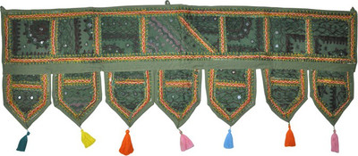 

Lal Haveli Ethnic Handmade Patchwork With Embroidered Mirror Work Door Hanging Toran(Cotton)