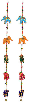 

Little Jaipur Fabric Small Elephant Door Hanging Set Toran(Fabric)