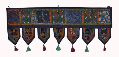 

Lal Haveli Modern Cotton Hanging Beads Work Embroidery Design Door Valance Decorative Toran(Cotton)