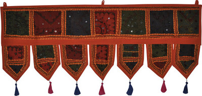 

Lal Haveli Vintage Handmade Patch Work Embroidered Cotton Door Valance Hanging Toran(Cotton)