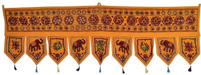 

Lal Haveli Ethnic Hand Embroidery Mirror Work Cotton Door Valance Hanging Toran(Cotton)