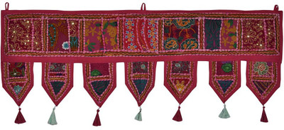 

Lal Haveli Ethnic Traditional Handmade Vintage Bandhanwar Door Decoration Toran(Cotton)
