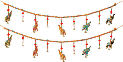 

Chesta Enterprises Fabric Elephant Door Hanging Set (Horizontal) Toran(Fabric)