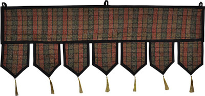 

Lal Haveli Decorative Door Valance Checkered Paisley Design Silk Hanging Toran(Silk)