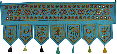 

Lal Haveli Handmade Beautiful Mirror Work Cotton Hanging Home Décor Toran(Cotton Febric)