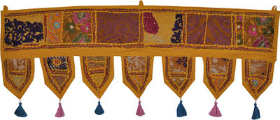 

Lal Haveli Traditional Handmade Bandhanwar Window Valance Door Decoration Toran(Cotton)