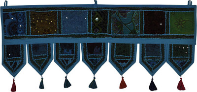 

Lal Haveli Ethnic Handmade Beads Work Embroidered Cotton Door Hanging Valance Toran(Cotton)