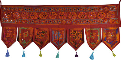 

Lal Haveli Modern Mirror Work Handmade Designer Cotton Door Valance Hanging Toran(Cotton Febric)