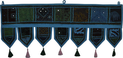 

Lal Haveli Vintage Handmade Patch Work Embroidered Cotton Door Valance Hanging Toran(Cotton)